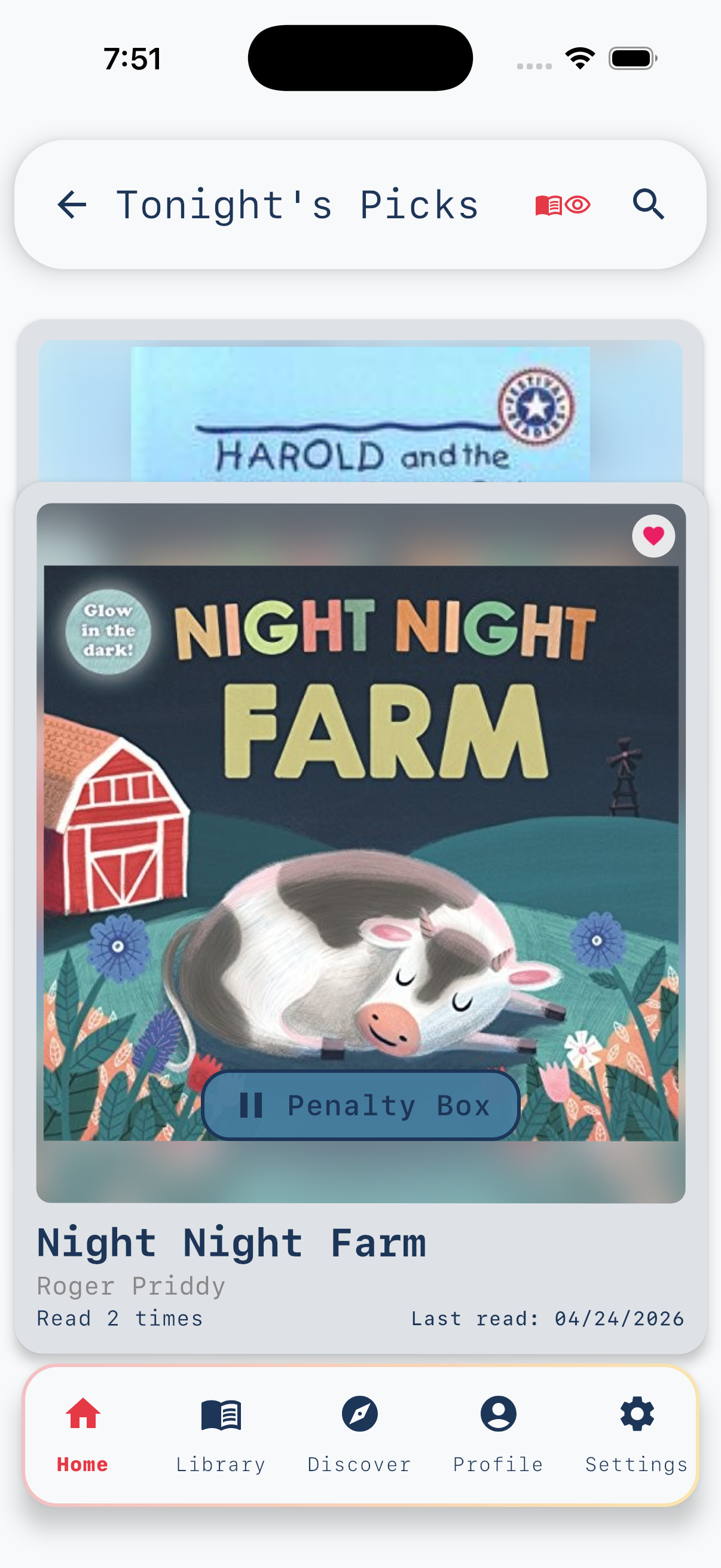 Penalty box for over-read books